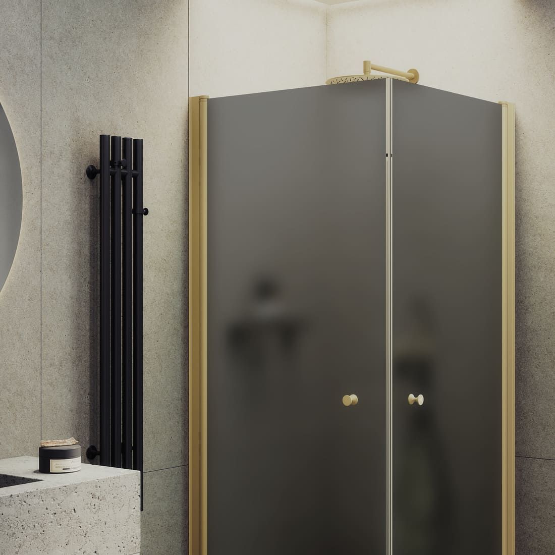 Душевой угол на монопетлях Maybahglass (Майбахгласс) 900х900х1980 мм, стекло 6 мм Графит матовый MGY-1299-3