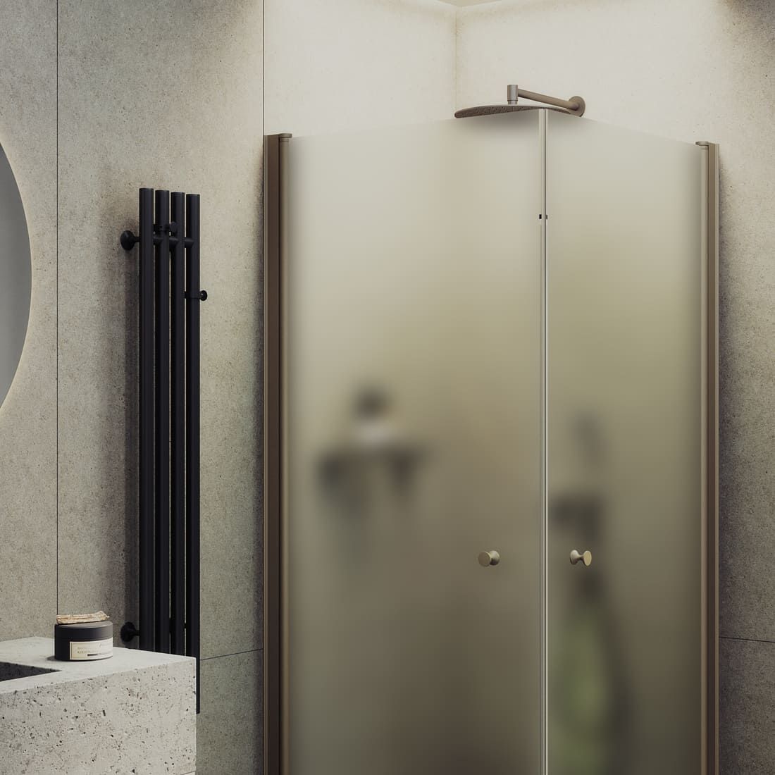 Душевой угол на монопетлях Maybahglass (Майбахгласс) 900х900х1980 мм, стекло 6 мм Сатин MGY-1294-2