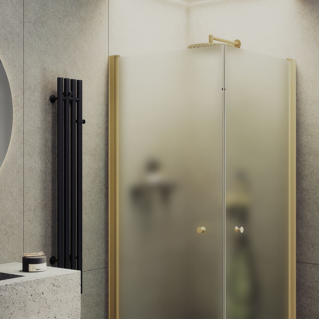 Душевой угол на монопетлях Maybahglass (Майбахгласс) 900х900х1980 мм, стекло 6 мм Сатин MGY-1294-3