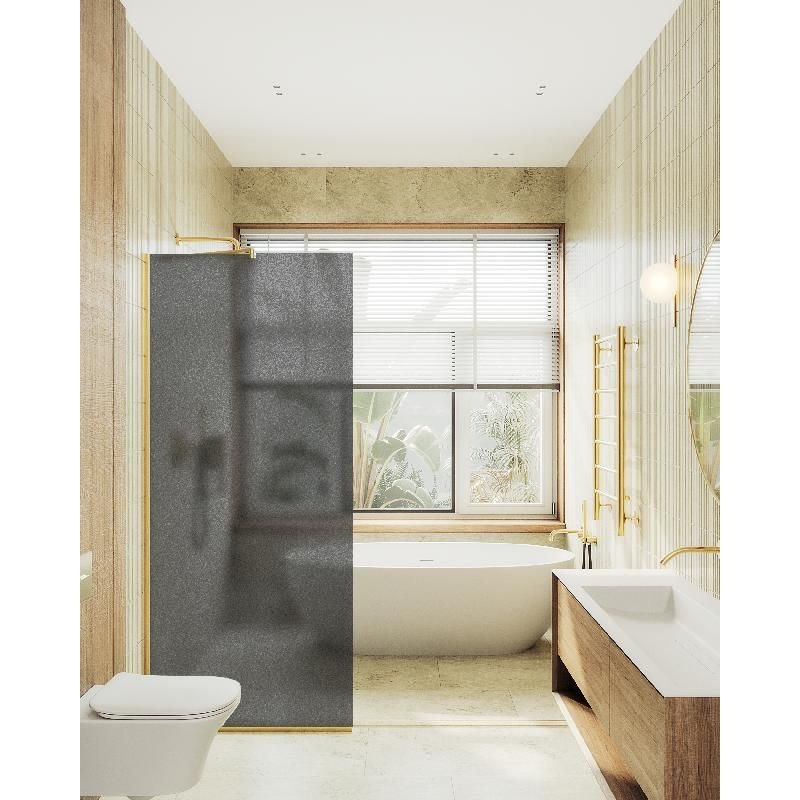 Душевая перегородка Maybahglass (Майбахгласс) в узком профиле 1950х690 мм, Стекло 8 мм Графит матовый MGD-704-3у