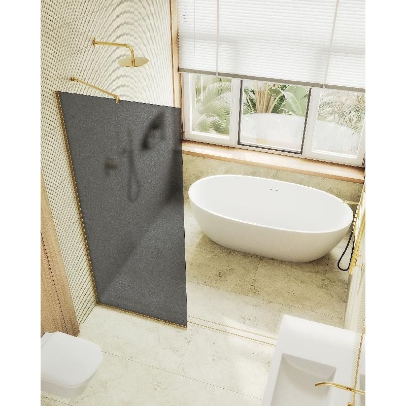 Душевая перегородка Maybahglass (Майбахгласс) в узком профиле 1950х690 мм, Стекло 8 мм Графит матовый MGD-704-3у