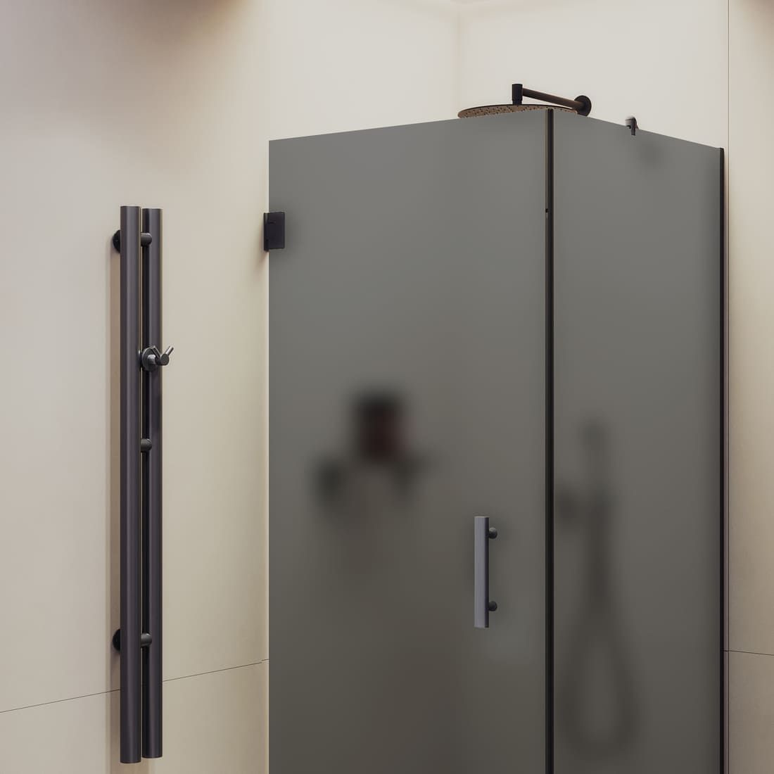 Душевой угол на петлях Maybahglass (Майбахгласс) 1000х1000х1950 мм, стекло 8 мм Графит матовый MGY-1310-6