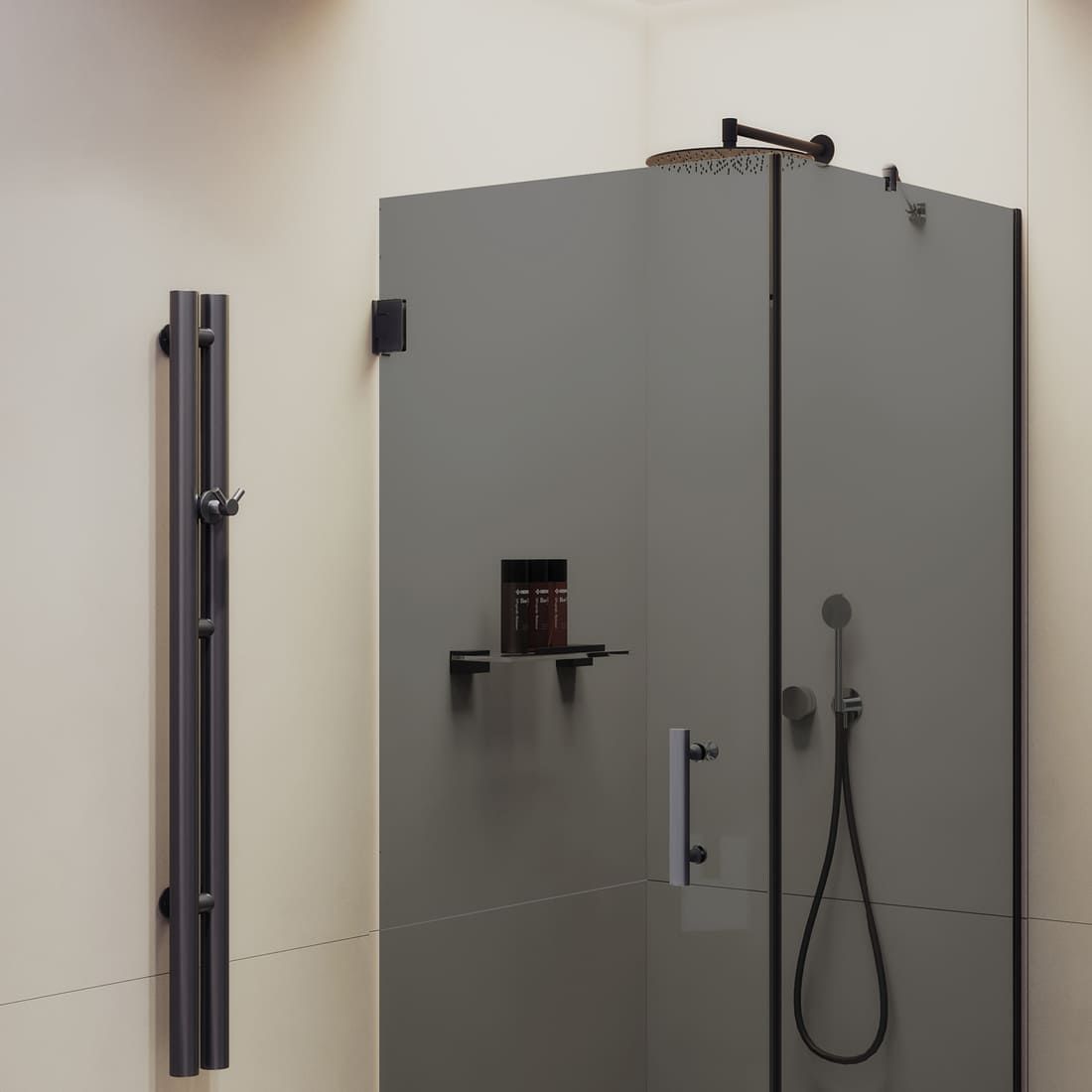 Душевой угол на петлях Maybahglass (Майбахгласс) 900х900х1950 мм, стекло 8 мм Графит MGY-1308-6