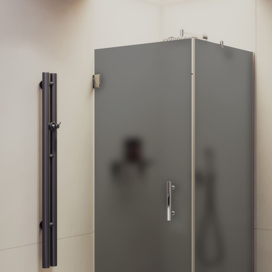 Душевой угол на петлях Maybahglass (Майбахгласс) 900х900х1950 мм, стекло 8 мм Графит матовый MGY-1307-4