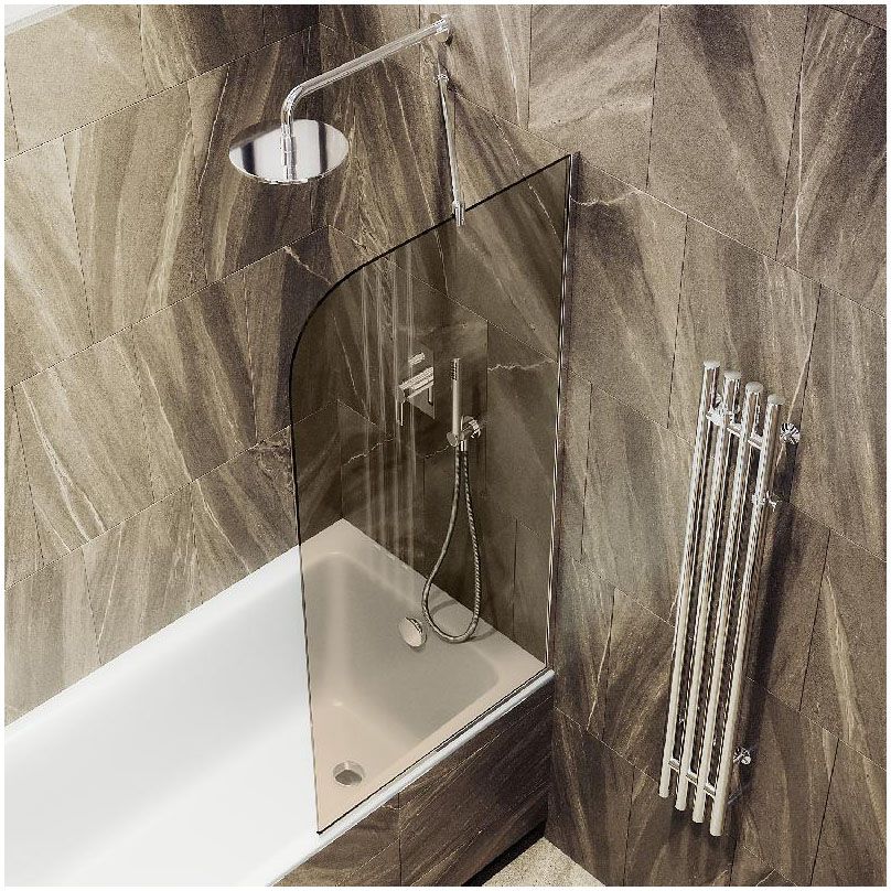 Шторка для ванны в профиле Maybahglass (Майбахгласс) 1400х440 мм, стекло 6 мм Бронза MGV-135-4у