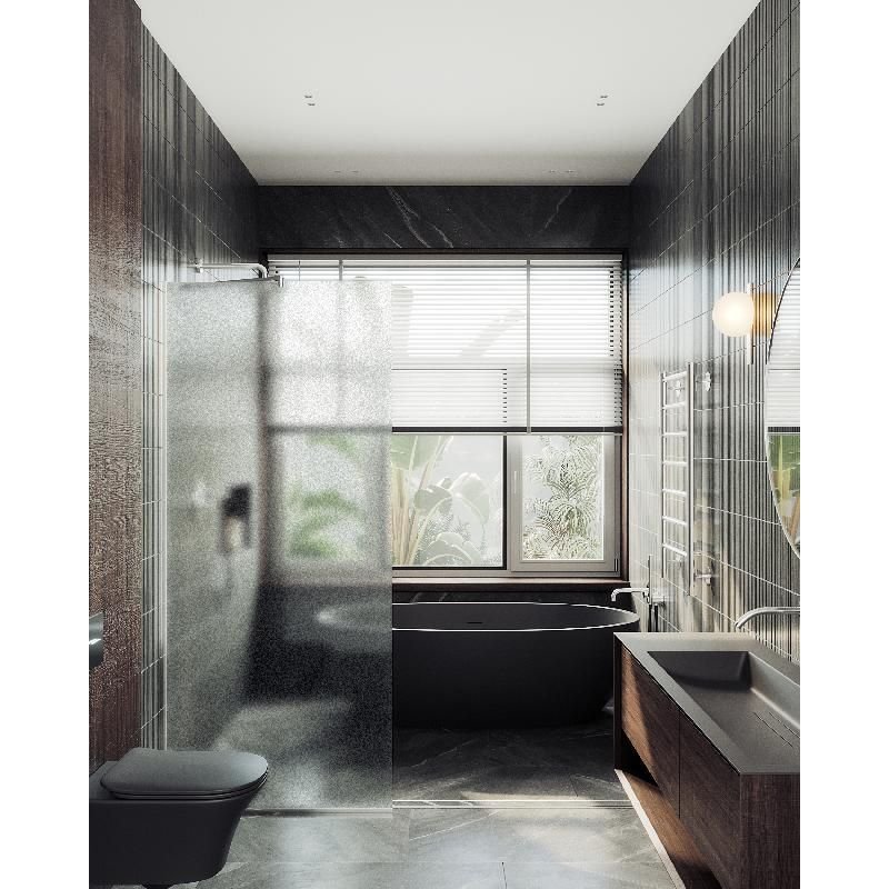 Душевая перегородка Maybahglass (Майбахгласс) в узком профиле 1950х690 мм, Стекло 8 мм Сатин MGD-706-5у