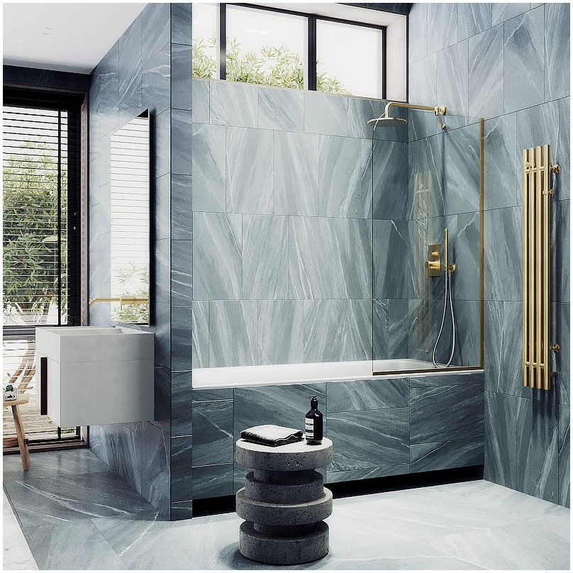 Шторка для ванны в профиле Maybahglass (Майбахгласс) 1400х640 мм, стекло 6 мм Бесцветное MGV-144-3у