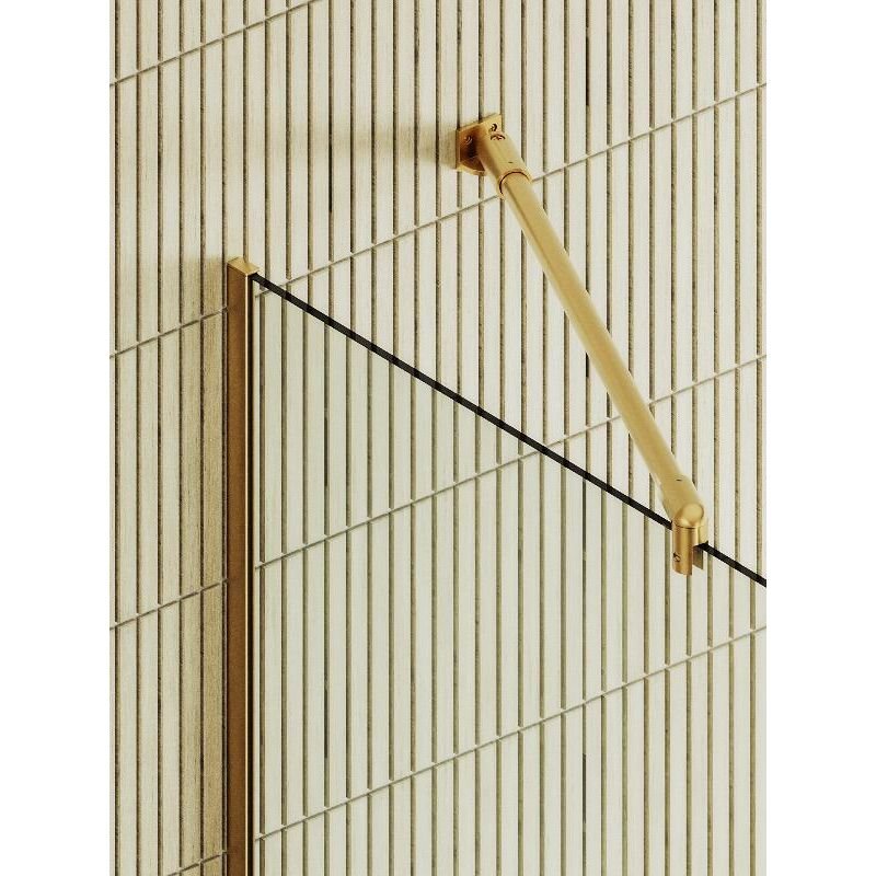 Душевая перегородка Maybahglass (Майбахгласс) в узком профиле 1950х690 мм, Стекло 8 мм Бесцветное +Полотенцедержатель MGD-720-3у