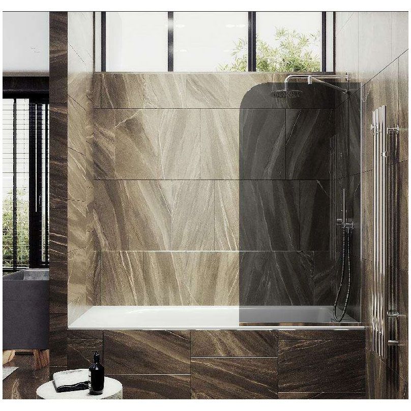 Шторка для ванны в профиле Maybahglass (Майбахгласс) 1400х300 мм, стекло 8 мм Графит MGV-252-4у
