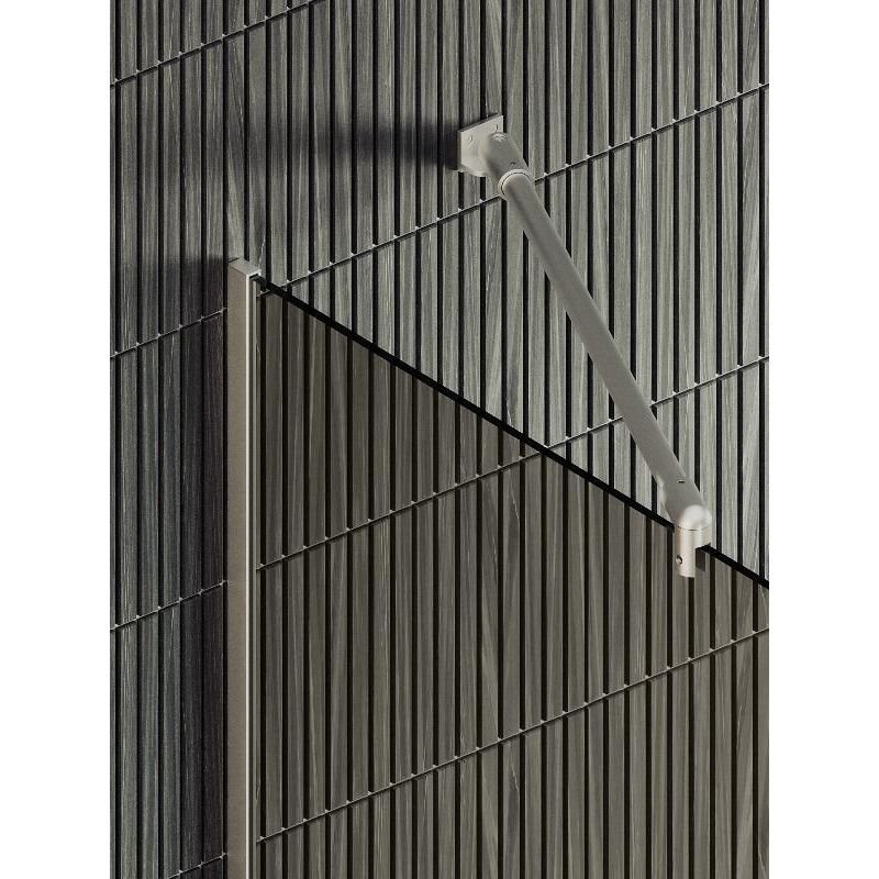 Душевая перегородка Maybahglass (Майбахгласс) в узком профиле 1950х690 мм, Стекло 8 мм Бронза +Полотенцедержатель MGD-721-5у