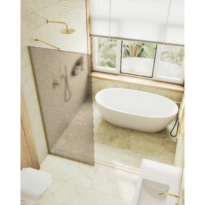 Душевая перегородка Maybahglass (Майбахгласс) в узком профиле 1950х790 мм, Стекло 8 мм Бронза матовая MGD-697-3у