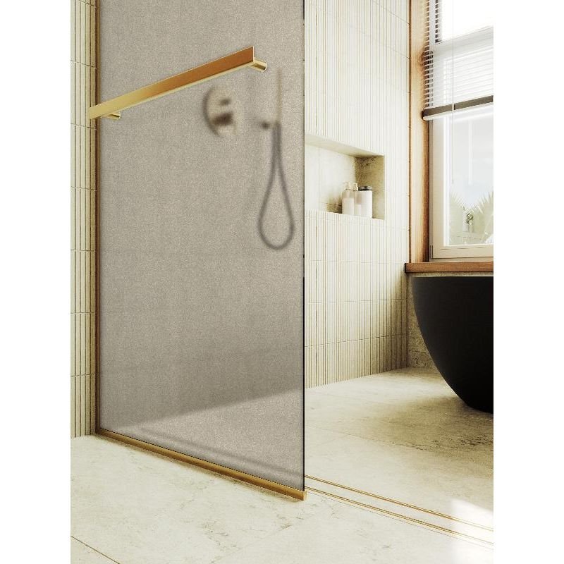 Душевая перегородка Maybahglass (Майбахгласс) в узком профиле 1950х690 мм, Стекло 8 мм Бронза матовая +Полотенцедержатель MGD-722-3у