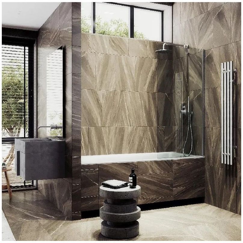 Шторка для ванны в профиле Maybahglass (Майбахгласс) 1400х600 мм, стекло 8 мм Бесцветное MGV-59-4у