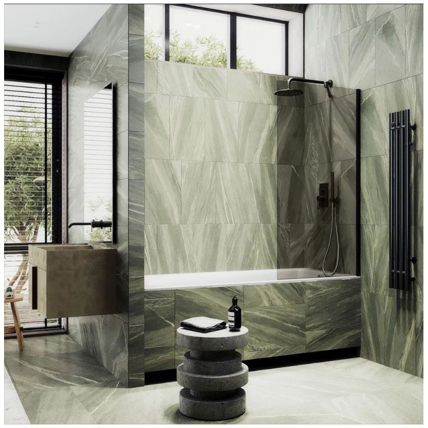 Шторка для ванны в профиле Maybahglass (Майбахгласс) 1400х600 мм, стекло 8 мм Бронза MGV-68-6ш