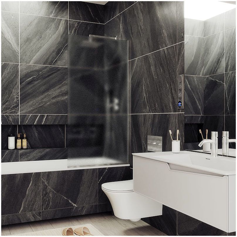 Шторка для ванны в профиле Maybahglass (Майбахгласс) 1400х800 мм, стекло 8 мм Сатин MGV-94-4у