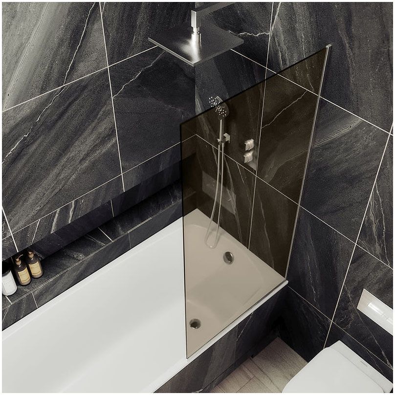 Шторка для ванны в профиле Maybahglass (Майбахгласс) 1400х900 мм, стекло 8 мм Бронза MGV-71-4у