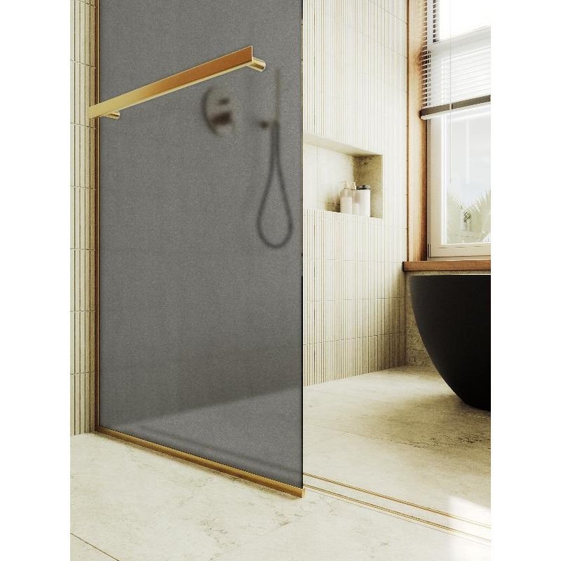 Душевая перегородка Maybahglass (Майбахгласс) в узком профиле 1950х690 мм, Стекло 8 мм Графит матовый +Полотенцедержатель MGD-724-3у