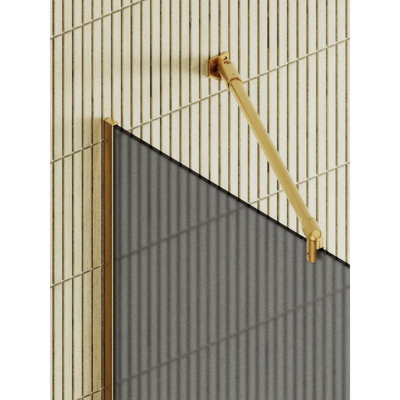 Душевая перегородка Maybahglass (Майбахгласс) в узком профиле 1950х690 мм, Стекло 8 мм Графит матовый +Полотенцедержатель MGD-724-3у