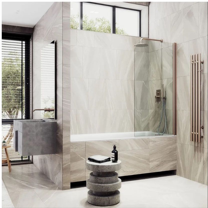 Шторка для ванны поворотная на монопетле Maybahglass (Майбахгласс) 1400х600 мм, стекло 6 мм Бесцветное MGV-598-2