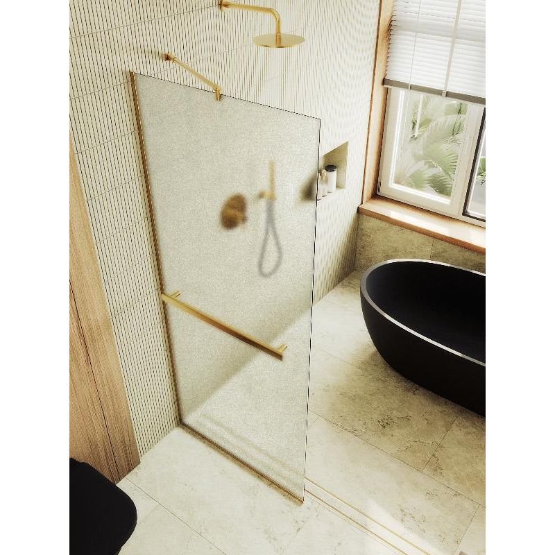 Душевая перегородка Maybahglass (Майбахгласс) в узком профиле 1950х690 мм, Стекло 8 мм Сатин +Полотенцедержатель MGD-725-3у