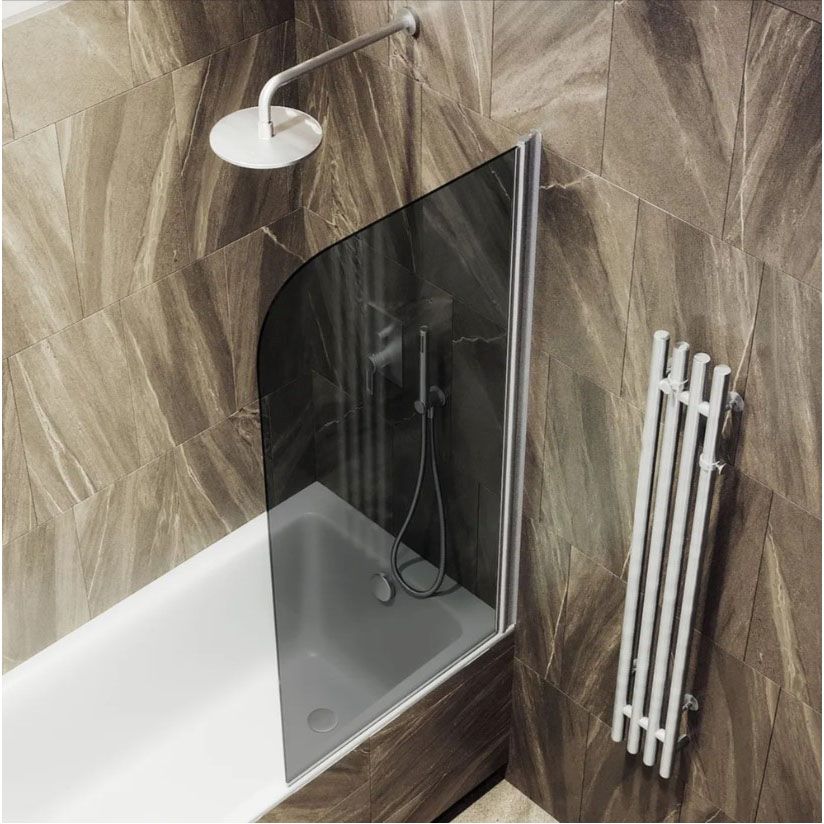 Шторка для ванны поворотная на монопетле Maybahglass (Майбахгласс) 1400х800 мм, стекло 8 мм Графит MGV-634-5