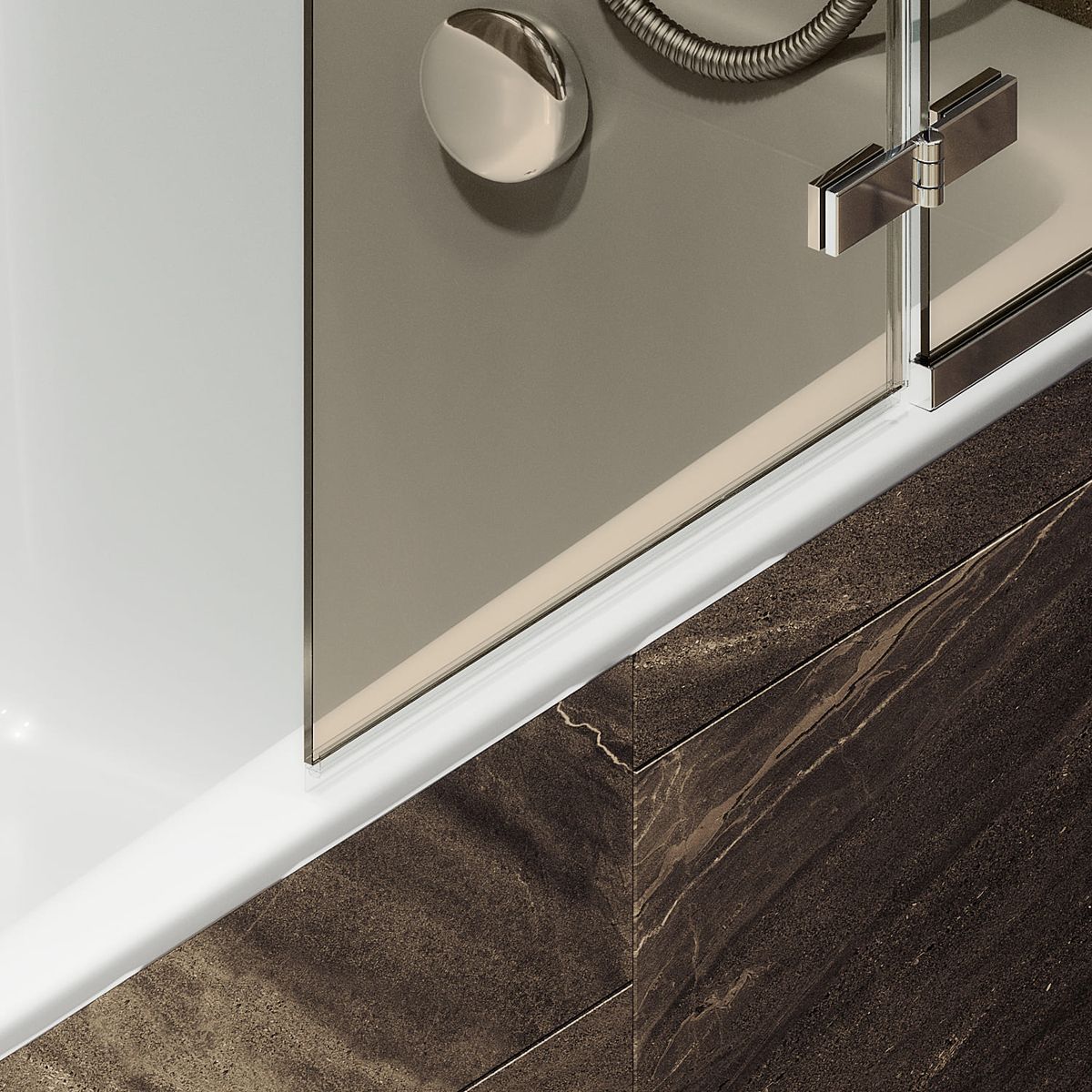 Шторка для ванны поворотная с добором Maybahglass (Майбахгласс) 1400х990 мм, стекло 6 мм Бронза MGV-916-6