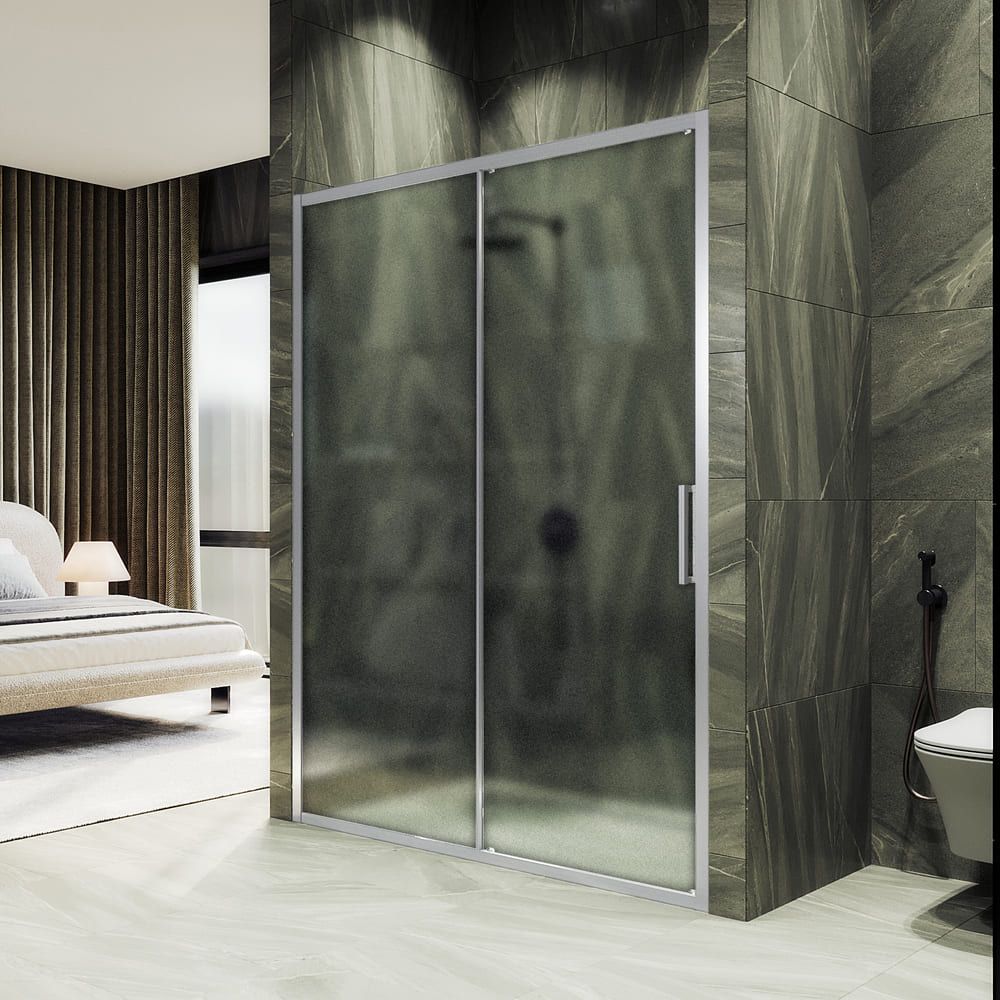 Душевая дверь раздвижная Maybahglass (Майбахгласс) 1950х1600 мм, стекло 6 мм Сатин MGD-1637-5