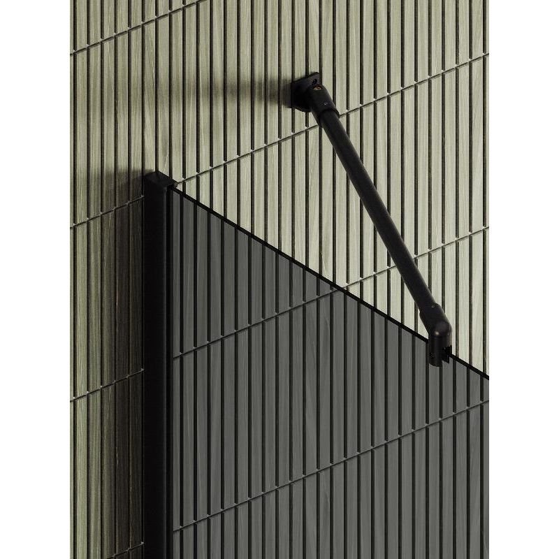 Душевая перегородка Maybahglass (Майбахгласс) в широком профиле 1950х690 мм, Стекло 8 мм Графит +Полотенцедержатель MGD-723-6ш