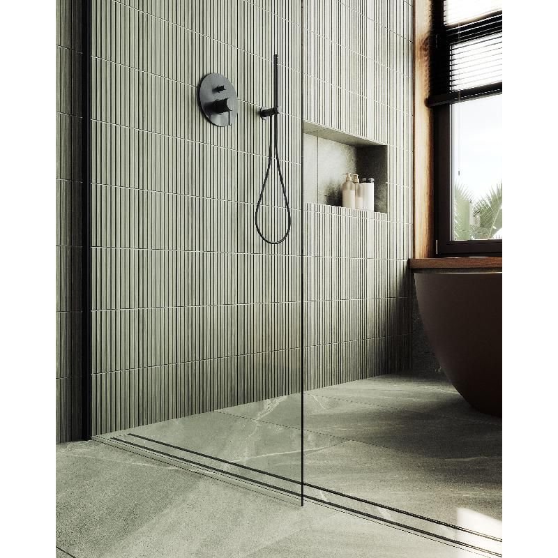 Душевая перегородка Maybahglass (Майбахгласс) в широком профиле 1950х1090 мм, Стекло 8 мм Бесцветное MGD-677-6ш