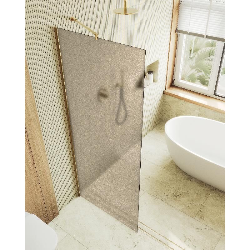 Душевая перегородка Maybahglass (Майбахгласс) в широком профиле 1950х1090 мм, Стекло 8 мм Бронза матовая MGD-679-3ш