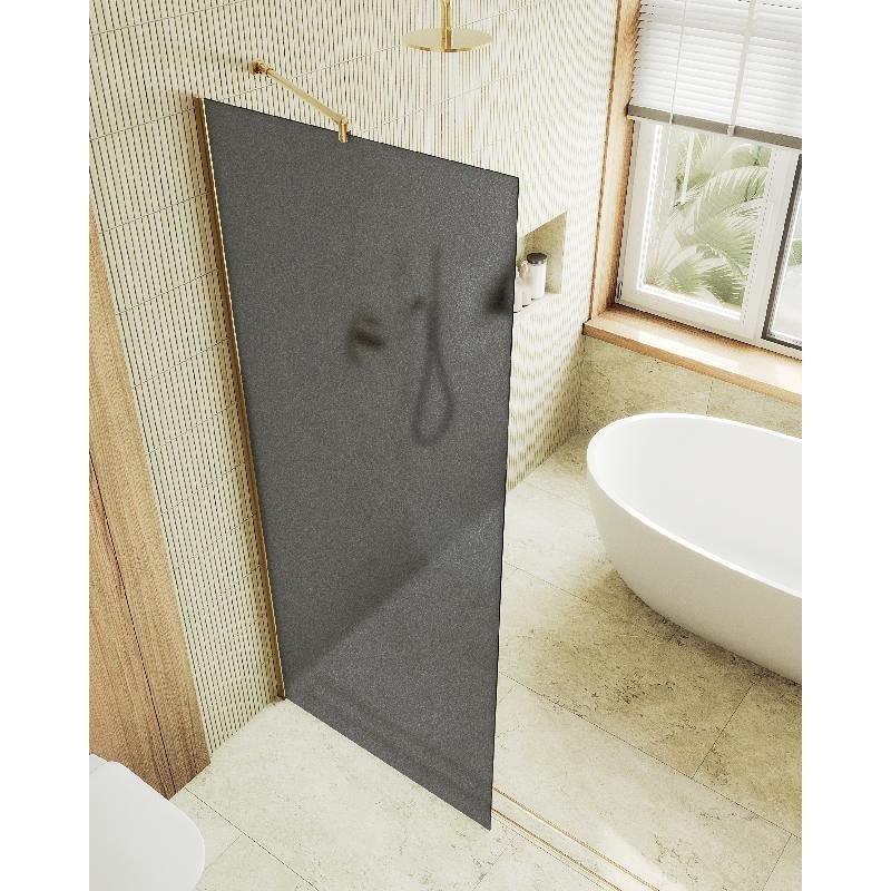 Душевая перегородка Maybahglass (Майбахгласс) в широком профиле 1950х1090 мм, Стекло 8 мм Графит матовый MGD-682-3ш