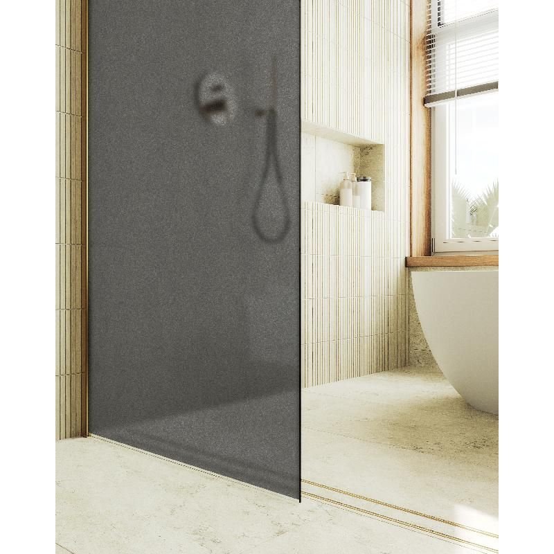 Душевая перегородка Maybahglass (Майбахгласс) в широком профиле 1950х1090 мм, Стекло 8 мм Графит матовый MGD-682-3ш