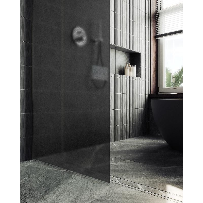 Душевая перегородка Maybahglass (Майбахгласс) в широком профиле 1950х1090 мм, Стекло 8 мм Графит матовый MGD-682-5ш