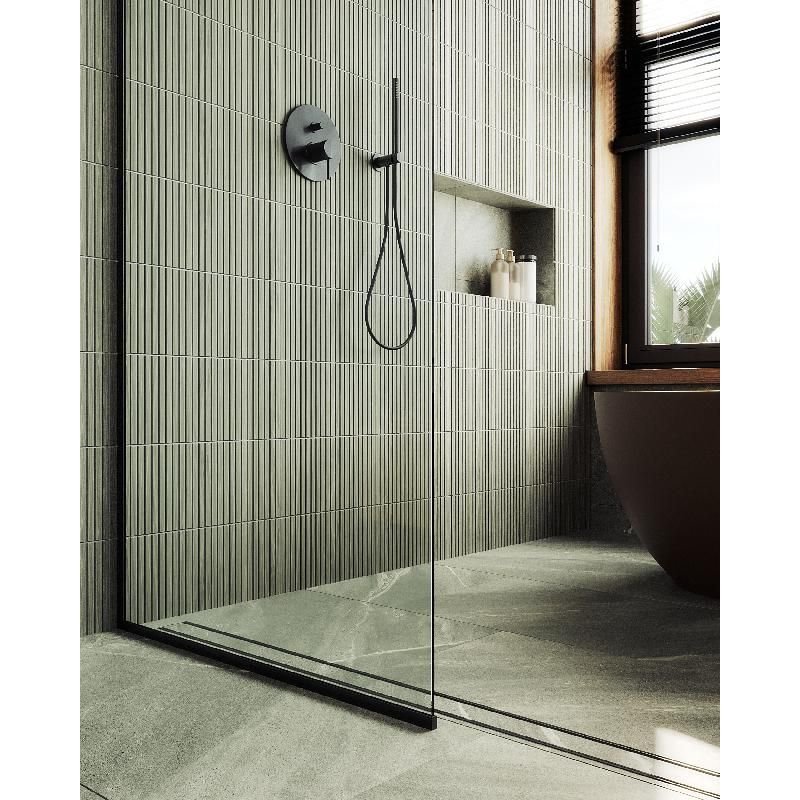 Душевая перегородка Maybahglass (Майбахгласс) в узком профиле 1950х1090 мм, Стекло 8 мм Бесцветное MGD-677-6у