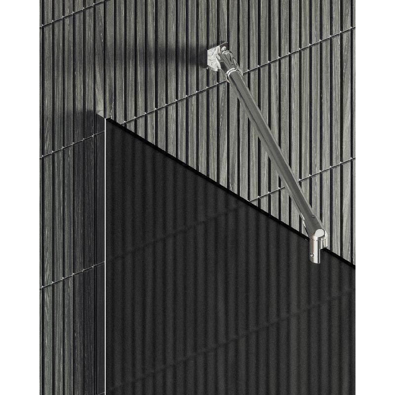 Душевая перегородка Maybahglass (Майбахгласс) в узком профиле 1950х1090 мм, Стекло 8 мм Графит матовый MGD-682-5у