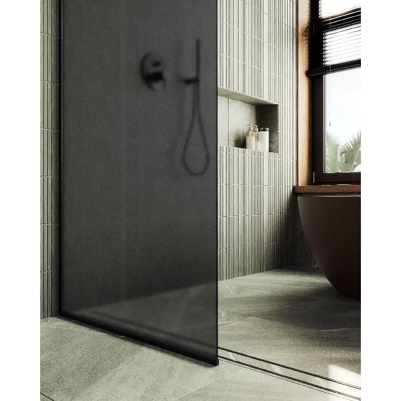 Душевая перегородка Maybahglass (Майбахгласс) в узком профиле 1950х1090 мм, Стекло 8 мм Графит матовый MGD-682-6у