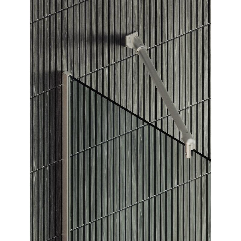 Душевая перегородка Maybahglass (Майбахгласс) в узком профиле 1950х1090 мм, Стекло 8 мм Бесцветное +Полотенцедержатель MGD-708-5у