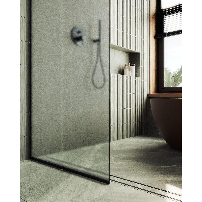 Душевая перегородка Maybahglass (Майбахгласс) в узком профиле 1950х790 мм, Стекло 8 мм Сатин MGD-700-6у