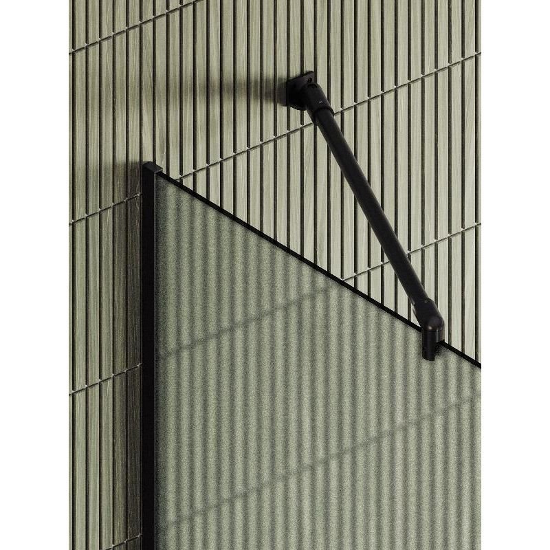 Душевая перегородка Maybahglass (Майбахгласс) в узком профиле 1950х1090 мм, Стекло 8 мм Сатин +Полотенцедержатель MGD-713-6у