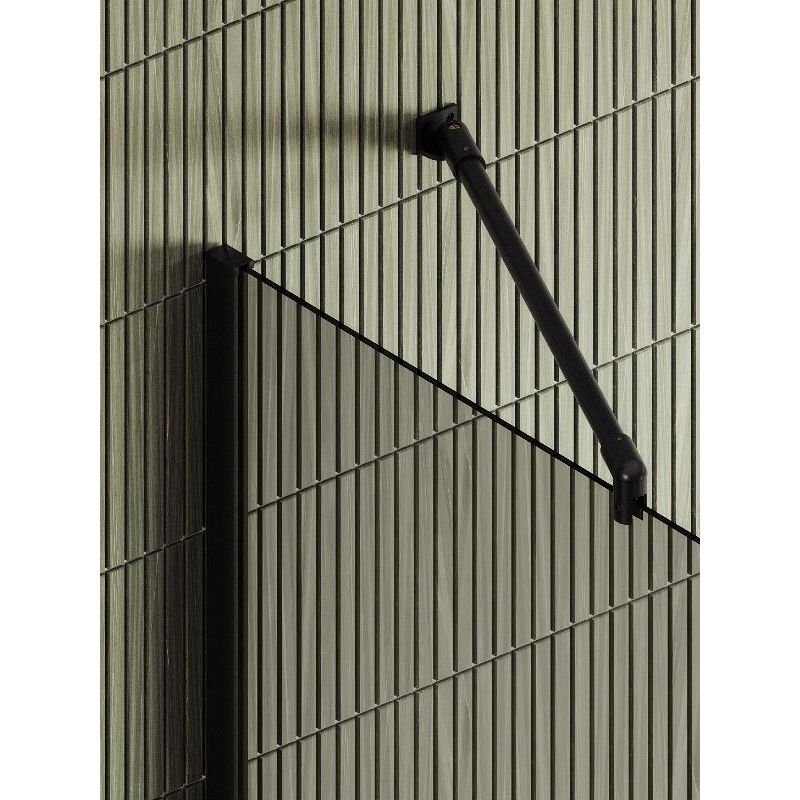 Душевая перегородка Maybahglass (Майбахгласс) в широком профиле 1950х1090 мм, Стекло 8 мм Бронза +Полотенцедержатель MGD-709-6ш