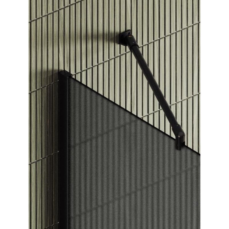 Душевая перегородка Maybahglass (Майбахгласс) в широком профиле 1950х1090 мм, Стекло 8 мм Графит матовый +Полотенцедержатель MGD-712-6ш