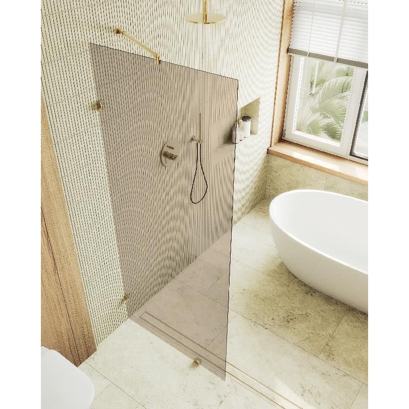 Душевая перегородка Maybahglass (Майбахгласс) коннектор стена-стекло 1950х790 мм, Стекло 8 мм Бронза MGD-262-3