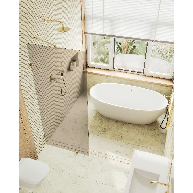 Душевая перегородка Maybahglass (Майбахгласс) коннектор стена-стекло 1950х790 мм, Стекло 8 мм Бронза MGD-262-3