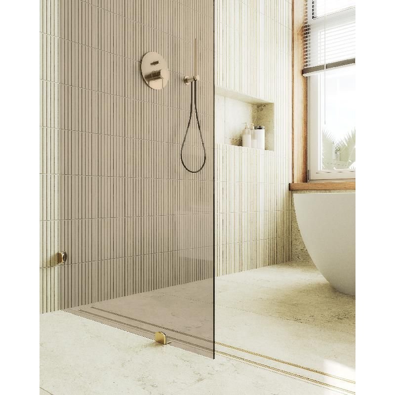 Душевая перегородка Maybahglass (Майбахгласс) коннектор стена-стекло 1950х790 мм, Стекло 8 мм Бронза MGD-262-3