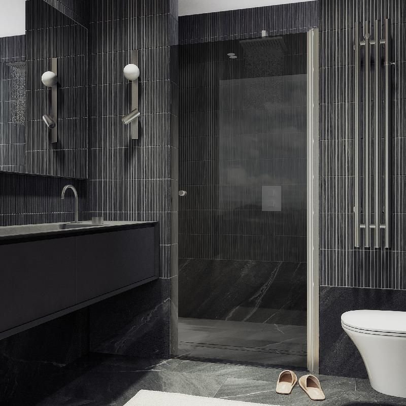 Душевая дверь Maybahglass (Майбахгласс) на монопетле 1980х800 мм, Стекло 6 мм Графит MGD-806-5