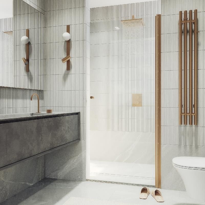 Душевая дверь Maybahglass (Майбахгласс) на монопетле 1980х900 мм, Стекло 6 мм Бесцветное MGD-809-2