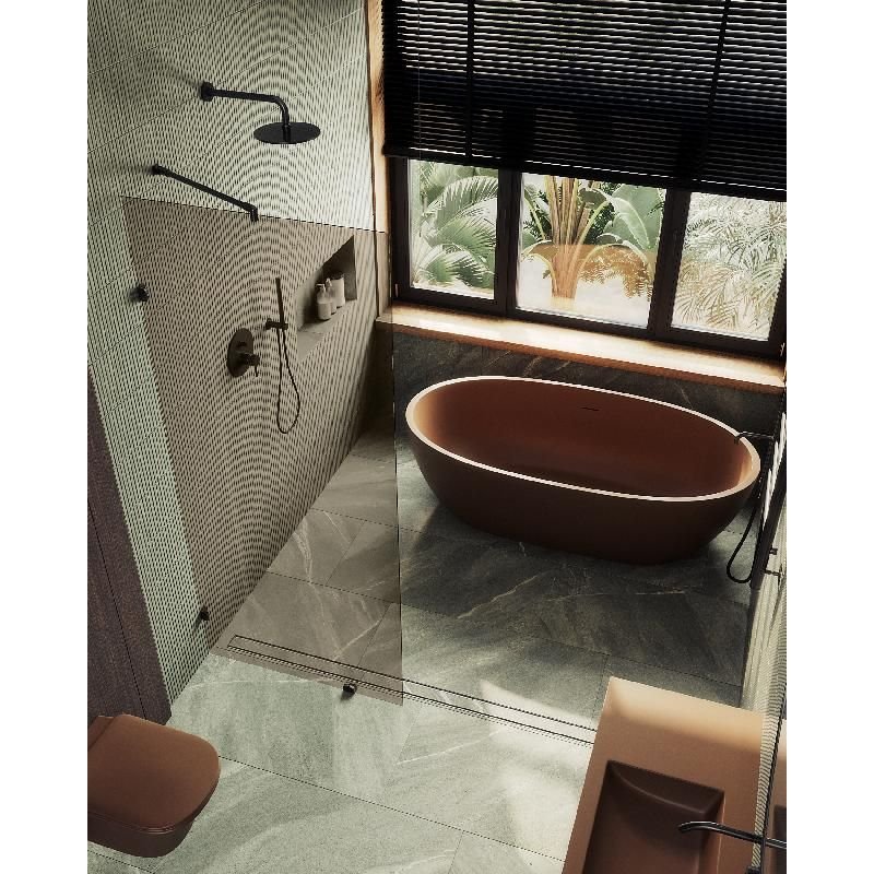 Душевая перегородка Maybahglass (Майбахгласс) коннектор стена-стекло 1950х790 мм, Стекло 8 мм Бронза MGD-262-6