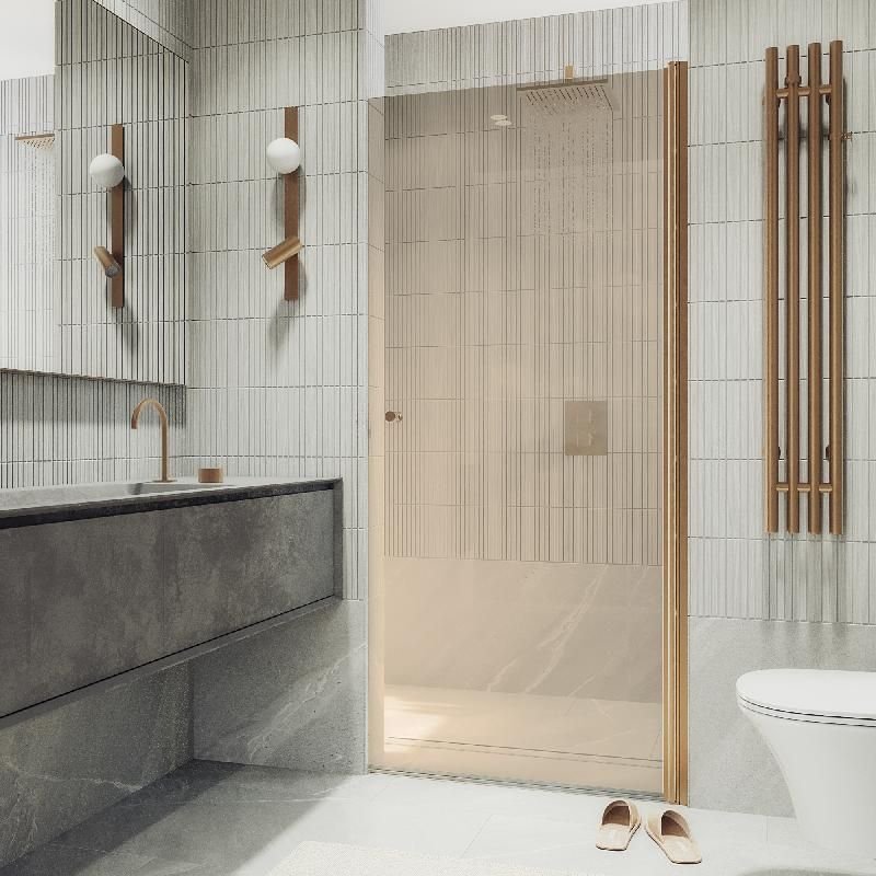 Душевая дверь Maybahglass (Майбахгласс) на монопетле 1980х900 мм, Стекло 6 мм Бронза MGD-810-2