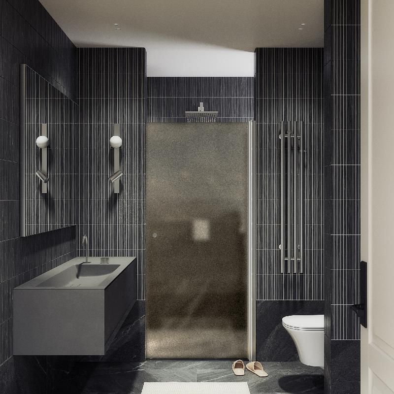 Душевая дверь Maybahglass (Майбахгласс) на монопетле 1980х900 мм, Стекло 6 мм Бронза матовая MGD-811-5