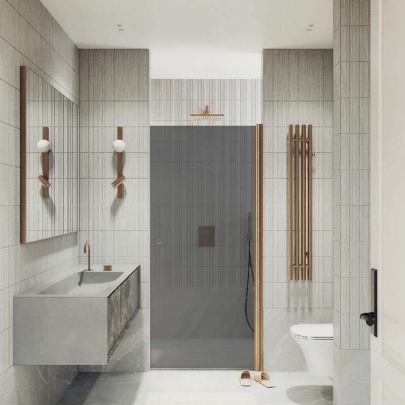 Душевая дверь Maybahglass (Майбахгласс) на монопетле 1980х900 мм, Стекло 6 мм Графит MGD-812-2